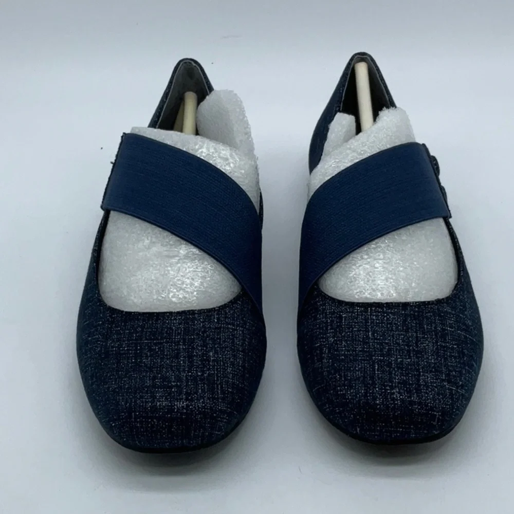 Ros Hommerson DANISH MARY JANE FLAT Blue Denim